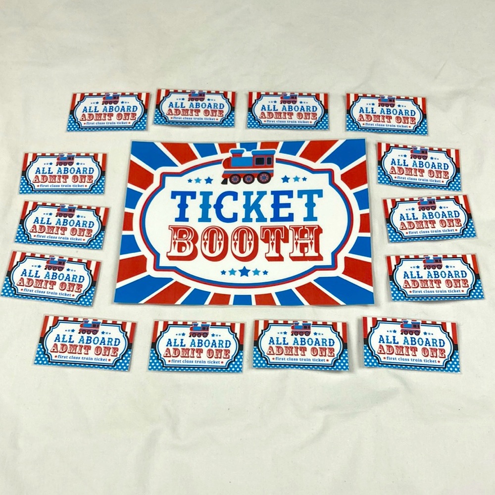 Ultimate Thomas the tank engine ticket booth sign and train tickets